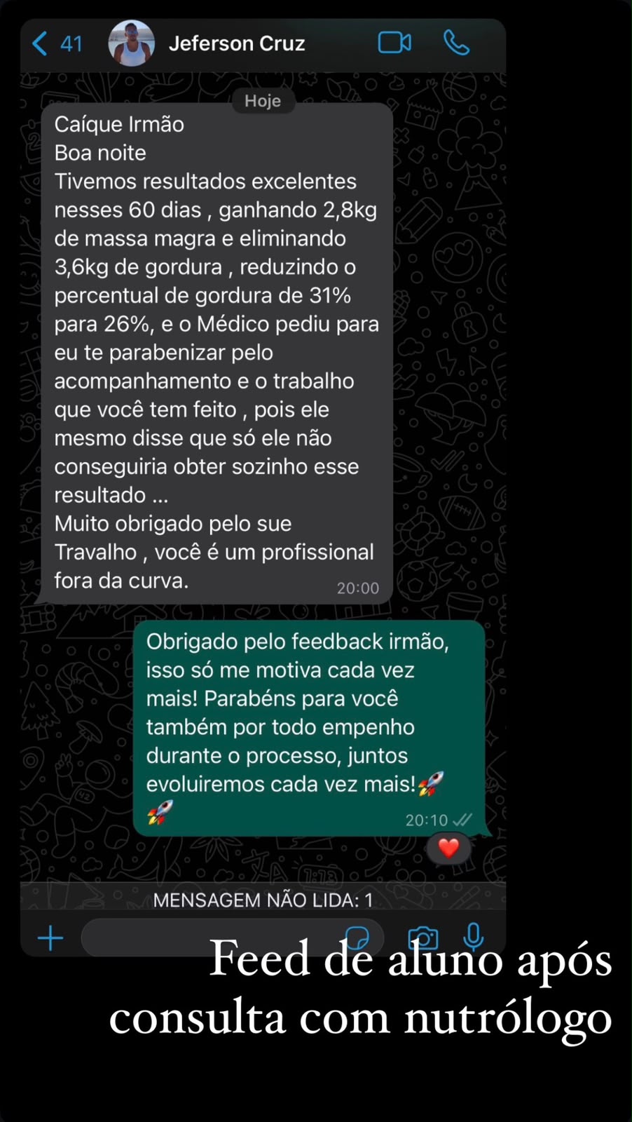 Depoimento de aluno